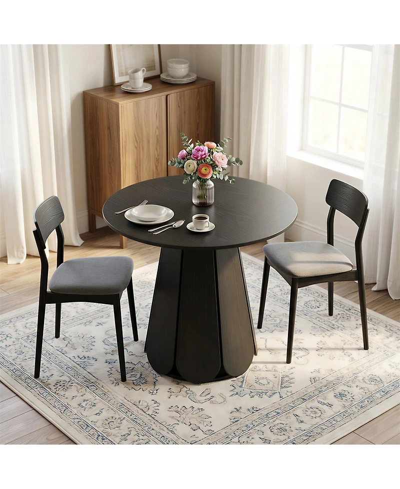 gaomon 31.5" Round Dining Table, Small Circle Kitchen Table for 2-4 People, Modern Farmhouse Wood Dinning Room Tables with Pedestal Base