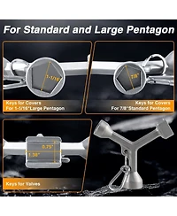 Xdovet Meter Curb Box Key Wrench Pentagon Nut Water Valve Shut Off Tool