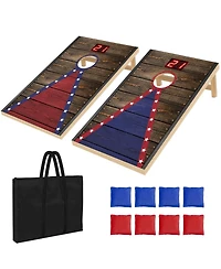 Aofar Electronic Cornhole Set Automatic Scoring Sensing Wood 8 Bags Carry Case 2x1feet