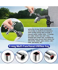 Xdovet Water Meter Key Shut Off Tool T-handle Wrench Valve Curb Main Underground