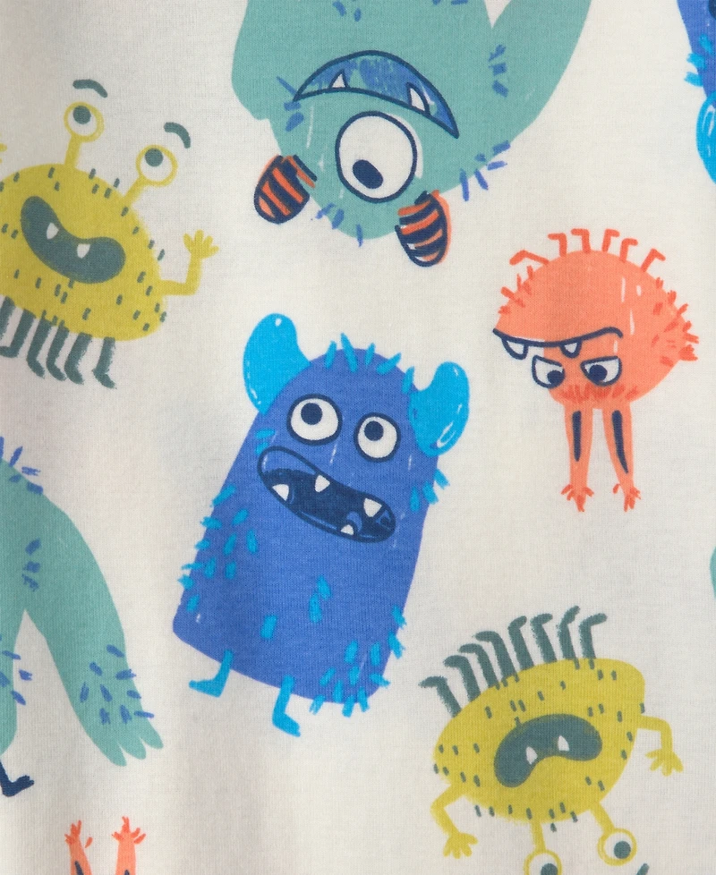Carter's Toddler Boys' 2T-5T Monster Cotton Snug-Fit Pajama, 4-Piece Set