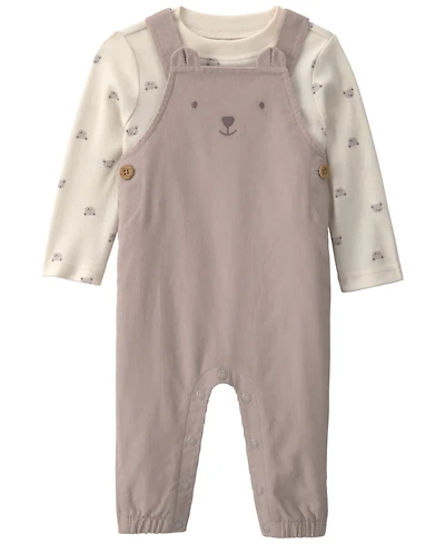 Carter's Baby Boys' Bear Print Long-Sleeve T-Shirt and Corduroy Overall, 2-Piece Set