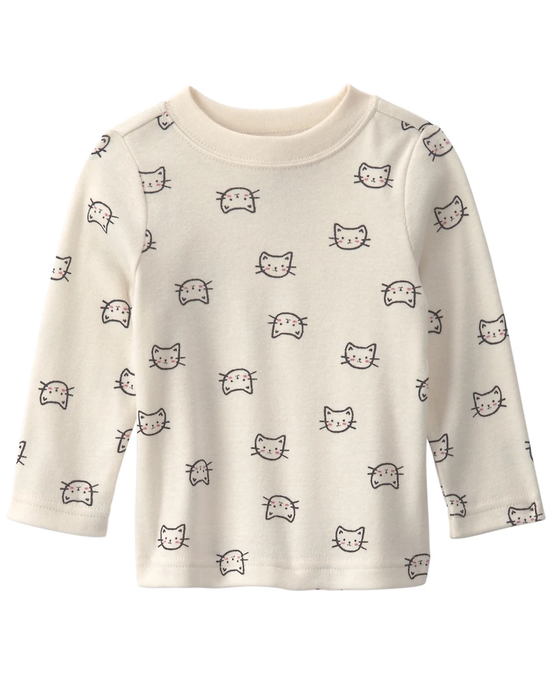 Carters Baby Girls' Cat Long-Sleeve Top and Corduroy Overall, 2-Piece Set