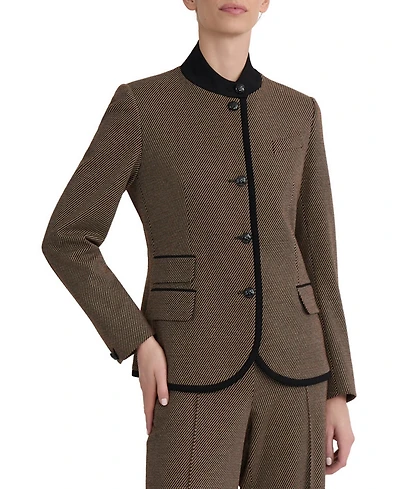 Jones New York Women's Military-Inspired Mini Dot Knit Jacquard Jacket