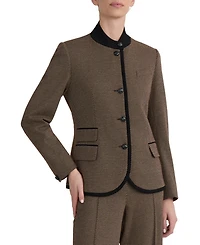 Jones New York Women's Military-Inspired Mini Dot Knit Jacquard Jacket