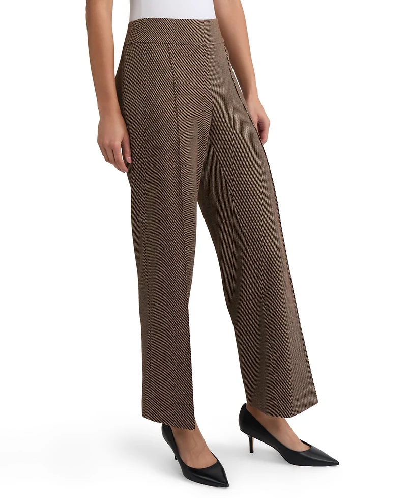 Jones New York Women's Pintuck Wide-Leg Pull-On Ponte Pants
