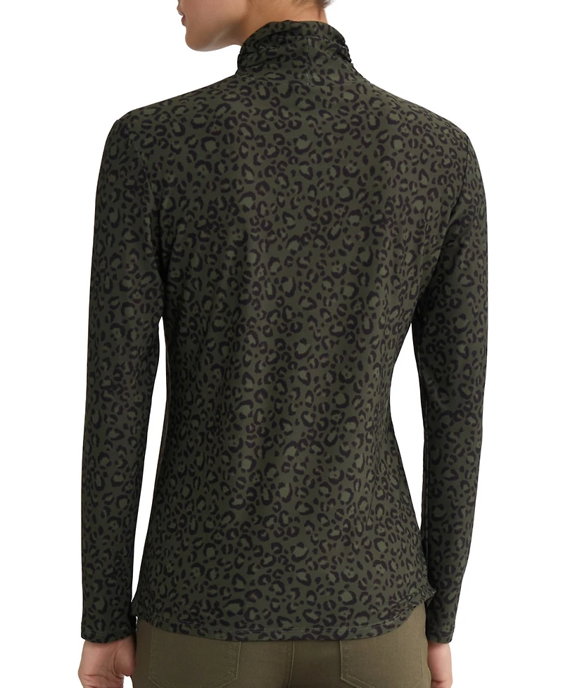 Jones New York Women's Printed Long-Sleeve Turtleneck Top