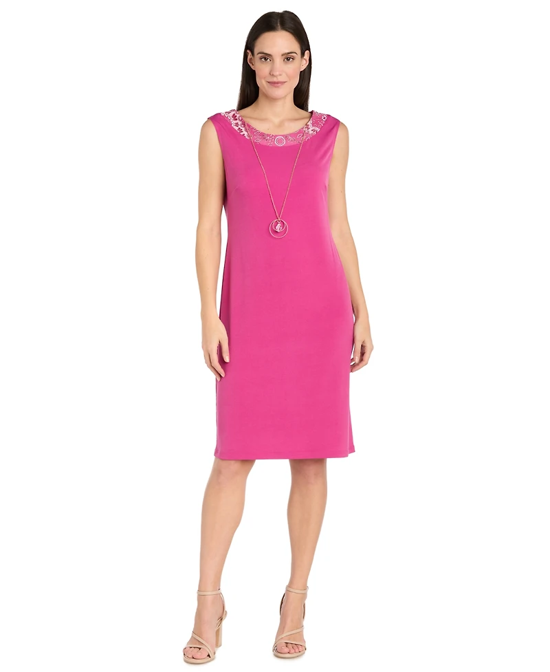 R & M Richards Women's Crewneck Jacket Dress