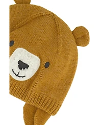 Deux par Deux Toddler Unisex (2-3) Bear Winter Knit Hat