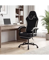 Sugift Height Adjustable Gaming Chair with Headrest Footrest and 360degree(s) Swivel Seat