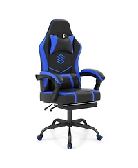 Sugift Height Adjustable Ergonomic Gaming Chair with Headrest Footrest and 90degree(s) to 135degree(s) Recline