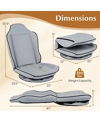 Sugift 360degree(s) Swivel Gaming Floor Chair with 5-Level Adjustable Backrest