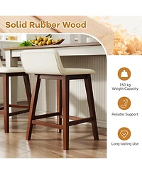 Sugift Set of 2 24 Inch Counter Height Bar Stools with Low Back