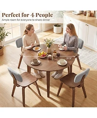 Sugift 37.5in Round Dining Table with Rubber Wood Legs for Small Spaces