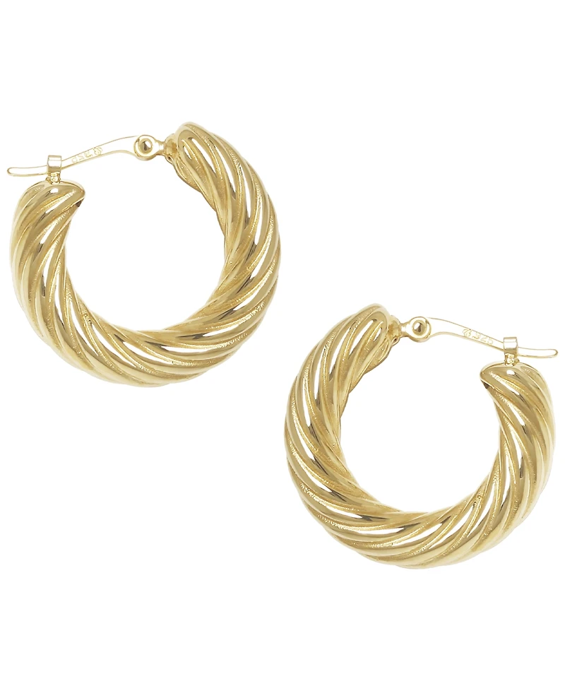 Macy's Sculptured Spiral Cable Twist Hoop Earrings in 14k Yellow Gold
