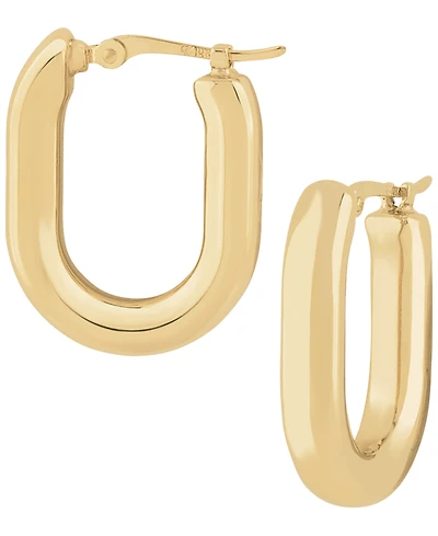 Macy's Sculptured Round Tube U Hoop Earrings in 14k Yellow Gold
