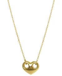 Macy's Open Heart Link Pendant Necklace in 14k Yellow Gold