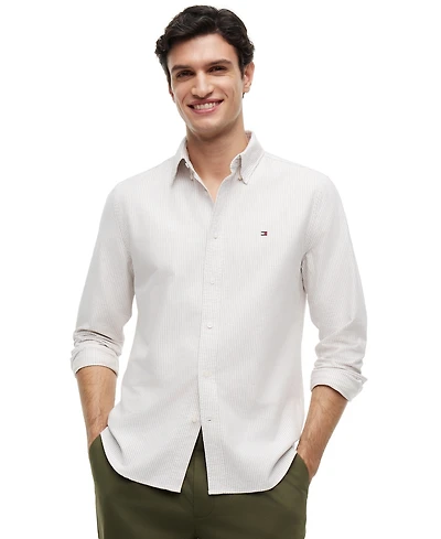 Tommy Hilfiger Men's Regular-Fit Striped Heritage Oxford Long-Sleeve Shirt