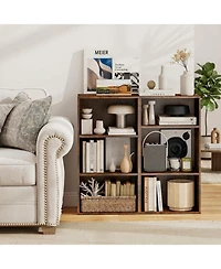 Sugift Set of 2 3-Tier Cube Bookcases with Adjustable Shelves for Home Office