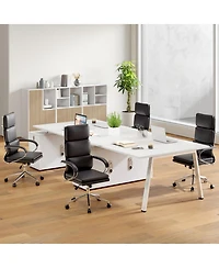Sugift Ergonomic Leather Office Chair with Adjustable Height and 90degree(s)-135degree(s) Rocking Function