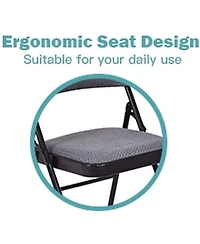 Sugift 4-Piece Fabric Upholstered Padded Seat Folding Chairs