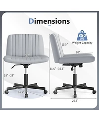 Sugift Criss Cross Swivel Desk Chair with Wheels Soft-Padded 26 Inch Wide Seat