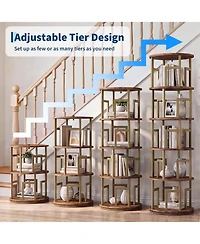 homfan 5-Tier Rotating Bookshelf Tower