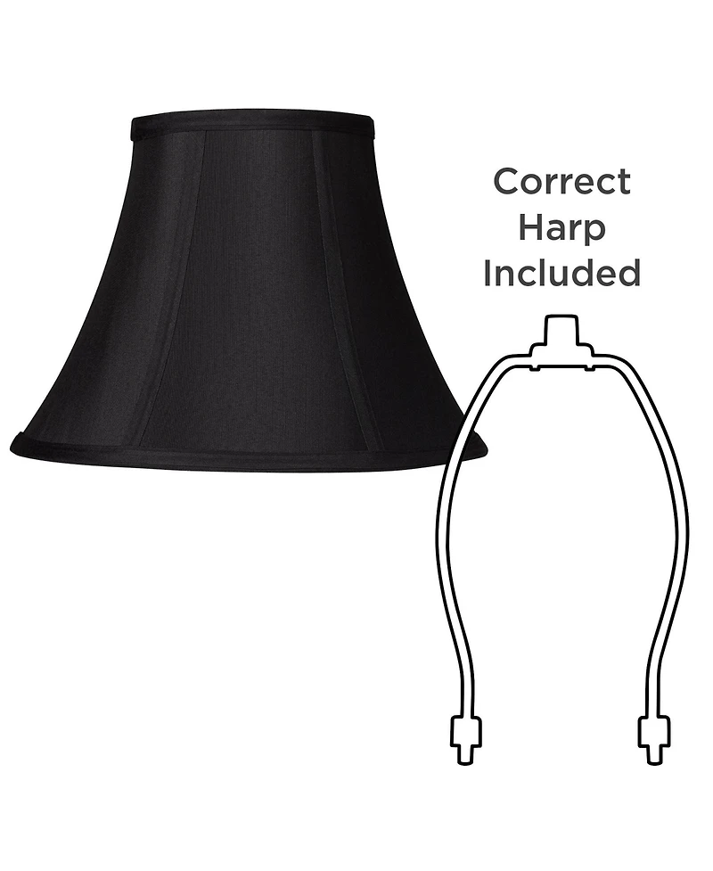 Springcrest Set of 2 Bell Lamp Shades Small 6" Top x 12" Bottom x 8.5" High x 9" Slant Spider Replacement Harp and Finial