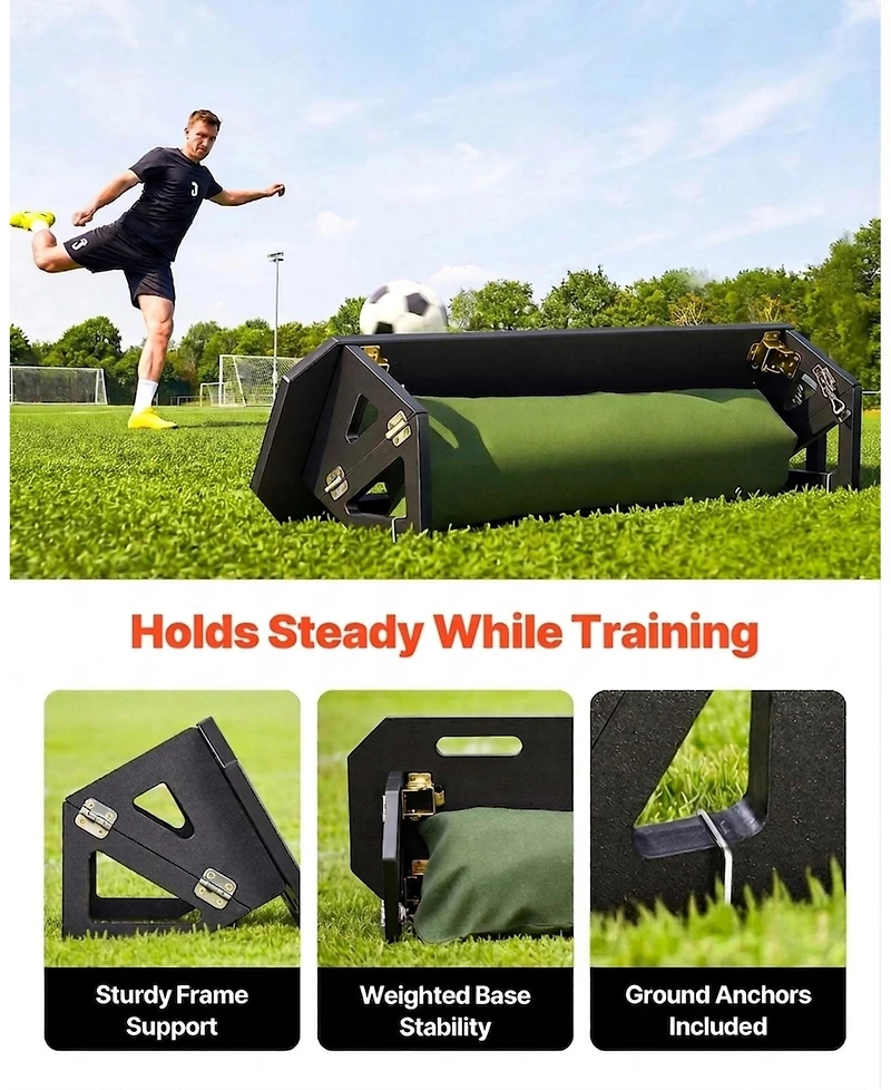 Hongge 40 x 12 in Hdpe Soccer Rebound Wall with 3 Adjustable Angles