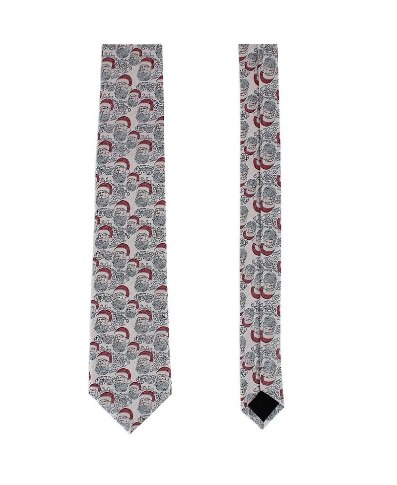 Trafalgar Men's Santa Claus Is Watching Silk Tie and Pocket Square Bundle