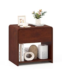 Sugift 2-Tier Modern Nightstand with Drawer and Open Shelf for Bedroom
