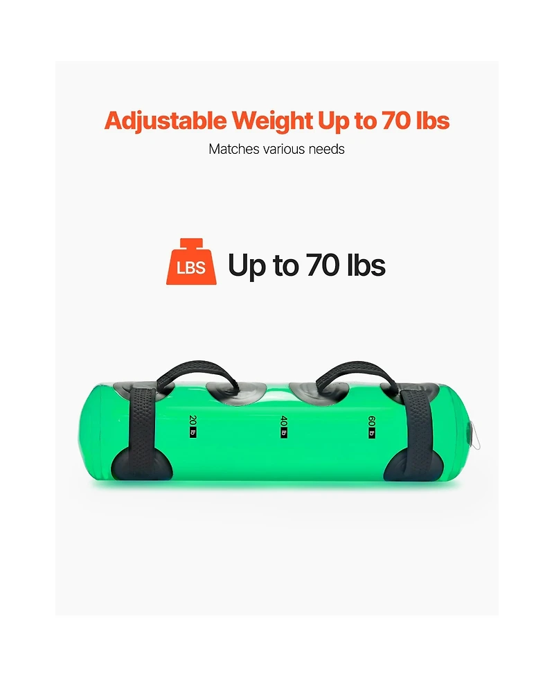 Hongge 70 lb Adjustable Water Weight Aqua Bag for Stability Training