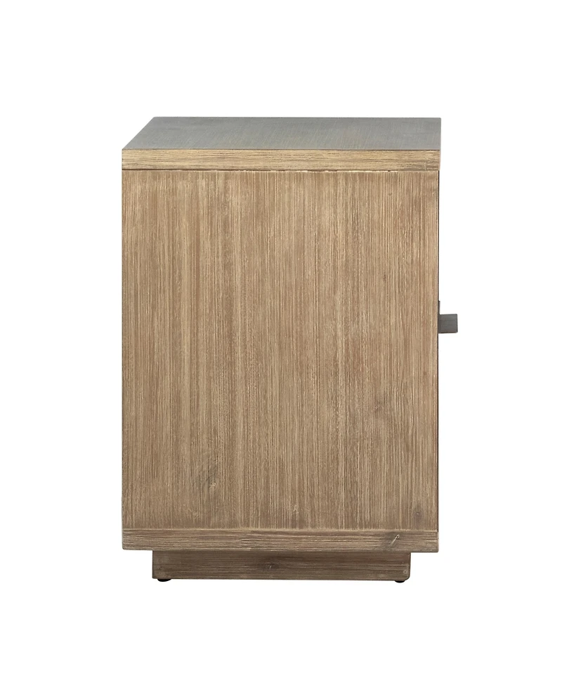 Dovetail Furniture Sorina Solid Acacia Wood Nightstand with Drawer and Open Shelf