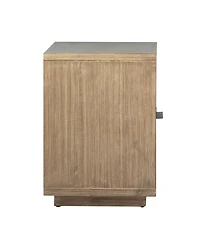 Dovetail Furniture Sorina Solid Acacia Wood Nightstand with Drawer and Open Shelf