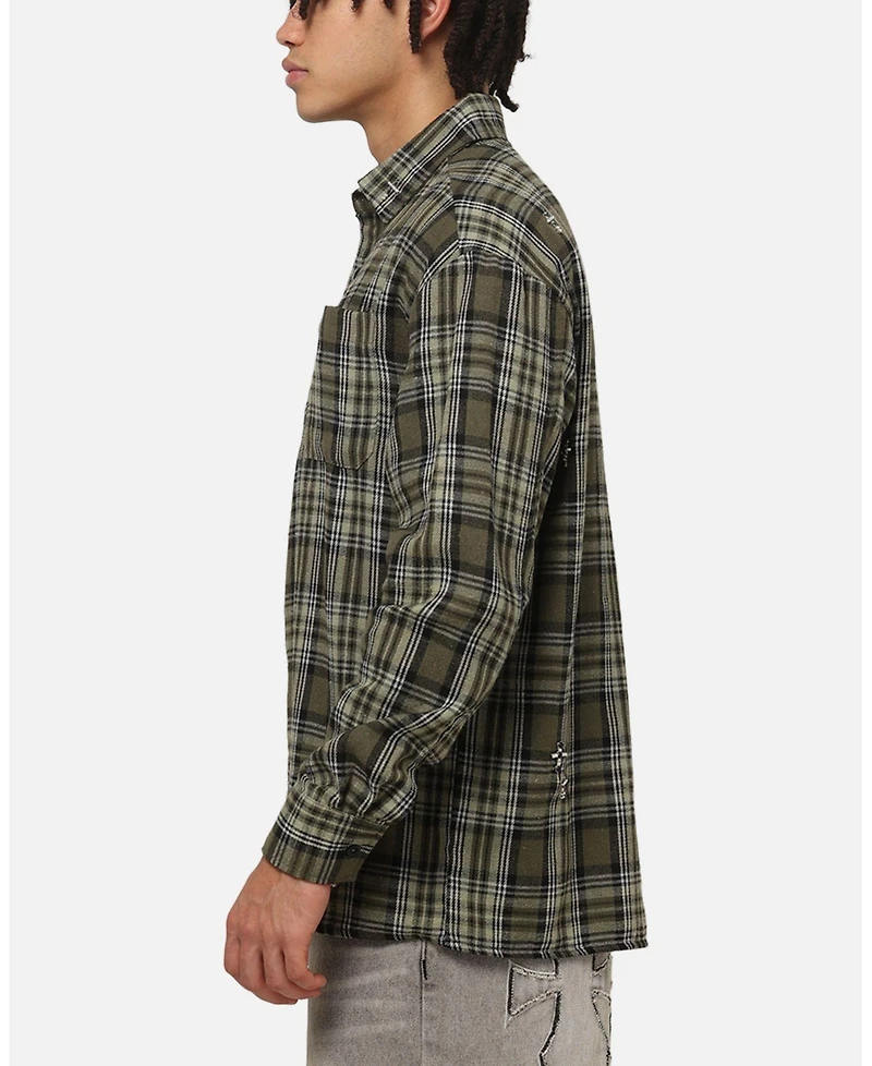 Saint Morta Men's Credo Plaid Long Sleeve Button Up Shirt