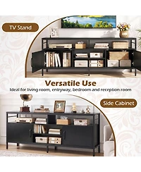 Sugift 58 in Industrial Tv Stand with 2 Cabinets and Adjustable Shelf for TVs up to 65 in