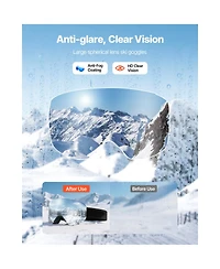 Hongge Frameless Magnetic Cylindrical Lens Ski Goggles Otg Fit