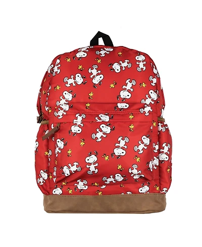 Peanuts Snoopy and Woodstock Backpack Dancing Friend All Over Design 16 Inch Book Bag