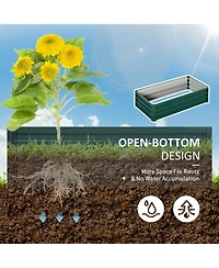 4' x 2' Raised Steel Garden Planter Bed for Vegetables, Herbs, Green