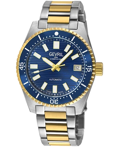 Gevril Men's Swiss Made Atlantic Avenue Swiss Automatic Two tone Stainless Steel Bracelet Watch