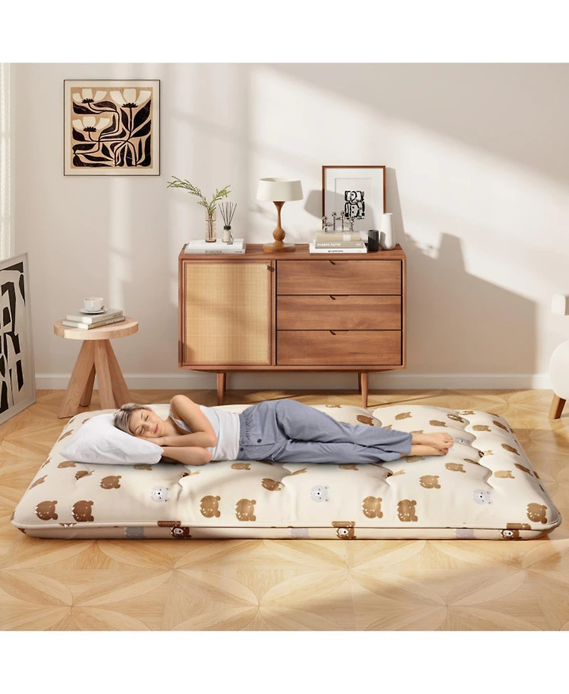 Sugift Full Size Foldable Futon Mattress with Washable Cover and Carry Bag