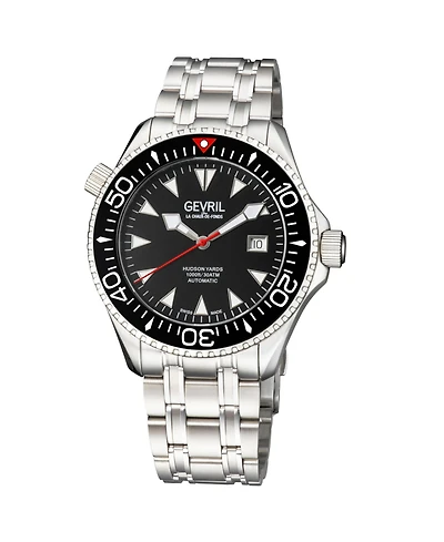 Gevril Men's Swiss Made Hudson Yards Swiss Automatic Silver Stainless Steel Bracelet Watch