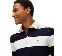 Tommy Hilfiger Men's Striped Classic Rugby Polo Shirt