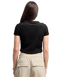 Puma Women's Ribbed Cropped Crewneck T-Shirt