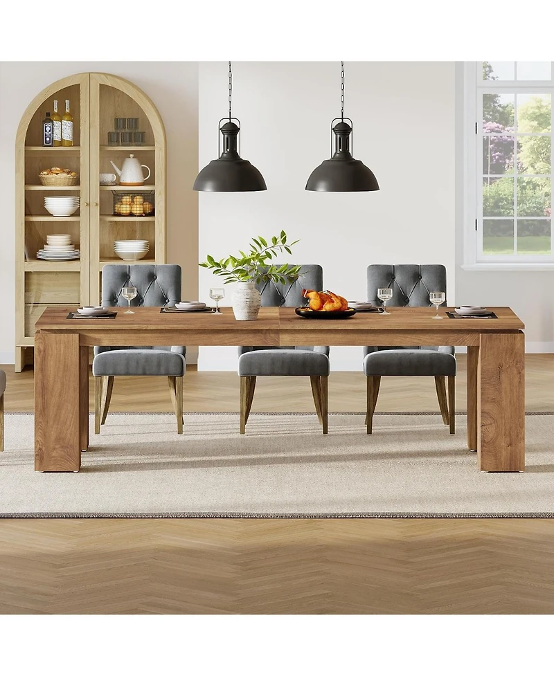 Tribesigns 86" Large Dining Table for 8-10, Extra Long Wooden Banquet