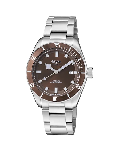 Gevril Men's Swiss Made Yorkville Swiss Automatic Silver Stainless Steel Bracelet Watch