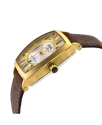 Gevril Men's Swiss Made Oculus Swiss Automatic Brown Italian Leather Strap Watch