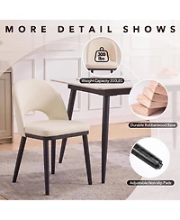 Gaomon Wooden Dining Chairs Set of 6,Upholstered Kitchen Dining Room Chair,Modern Linen Fabric hollowed out Dinner Chair