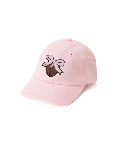 Sweet Wink Girls Football Bow Patch Baseball Hat
