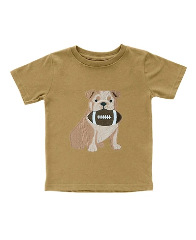 Sweet Wink Toddler Boys Bulldog Football Patch Short Sleeve T-Shirt